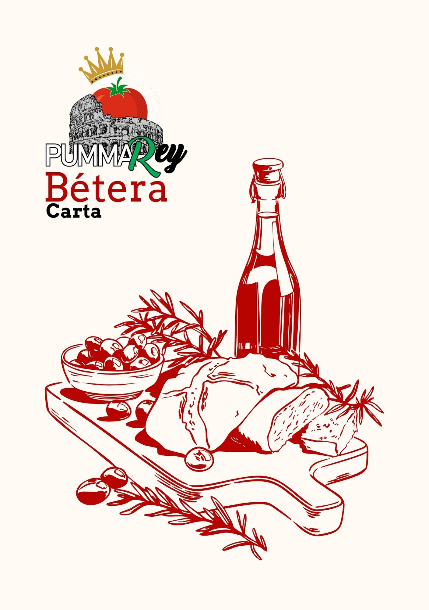 Carta restaurante italiano Bétera